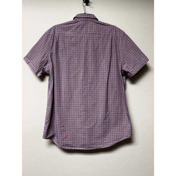 MICHAEL KORS Tailored/Classic Fit Textured Plaid Short Sleeve Button Up, Sz L - Picture 3 of 6